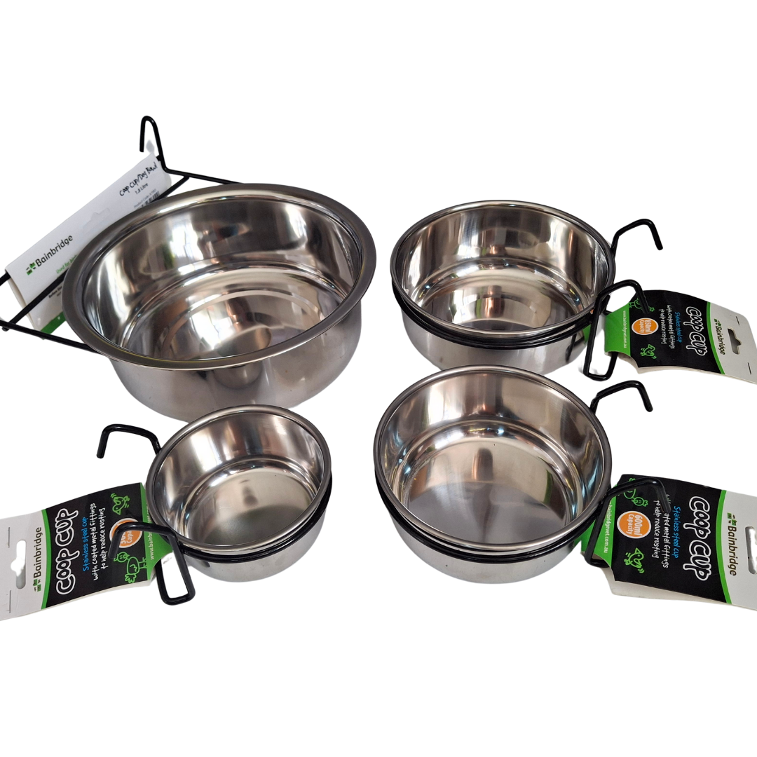 Hook-On Stainless Steel Coop Cups