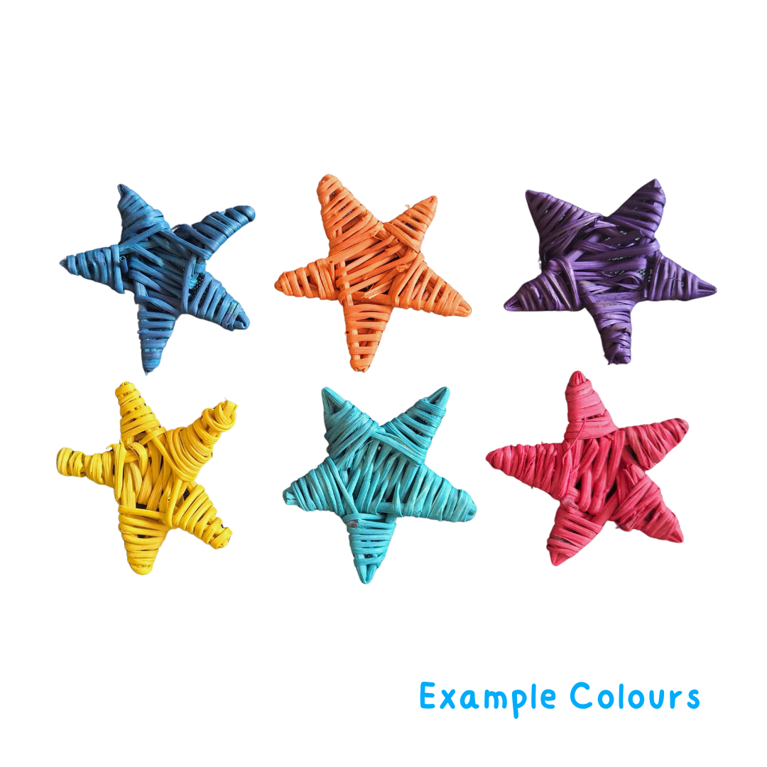 Rainbow Mini Wicker Stars 5pk