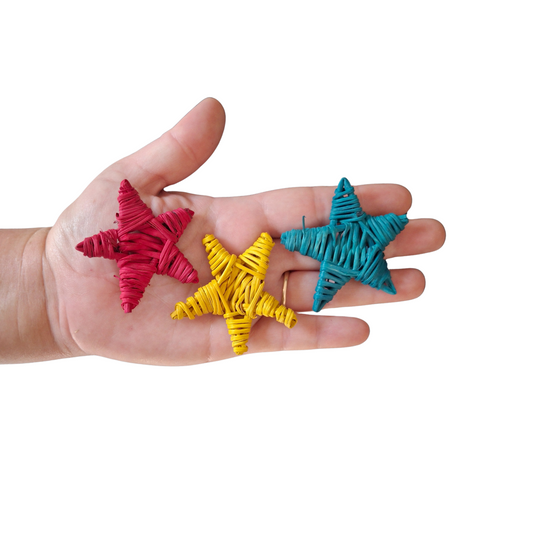 Rainbow Mini Wicker Stars 5pk