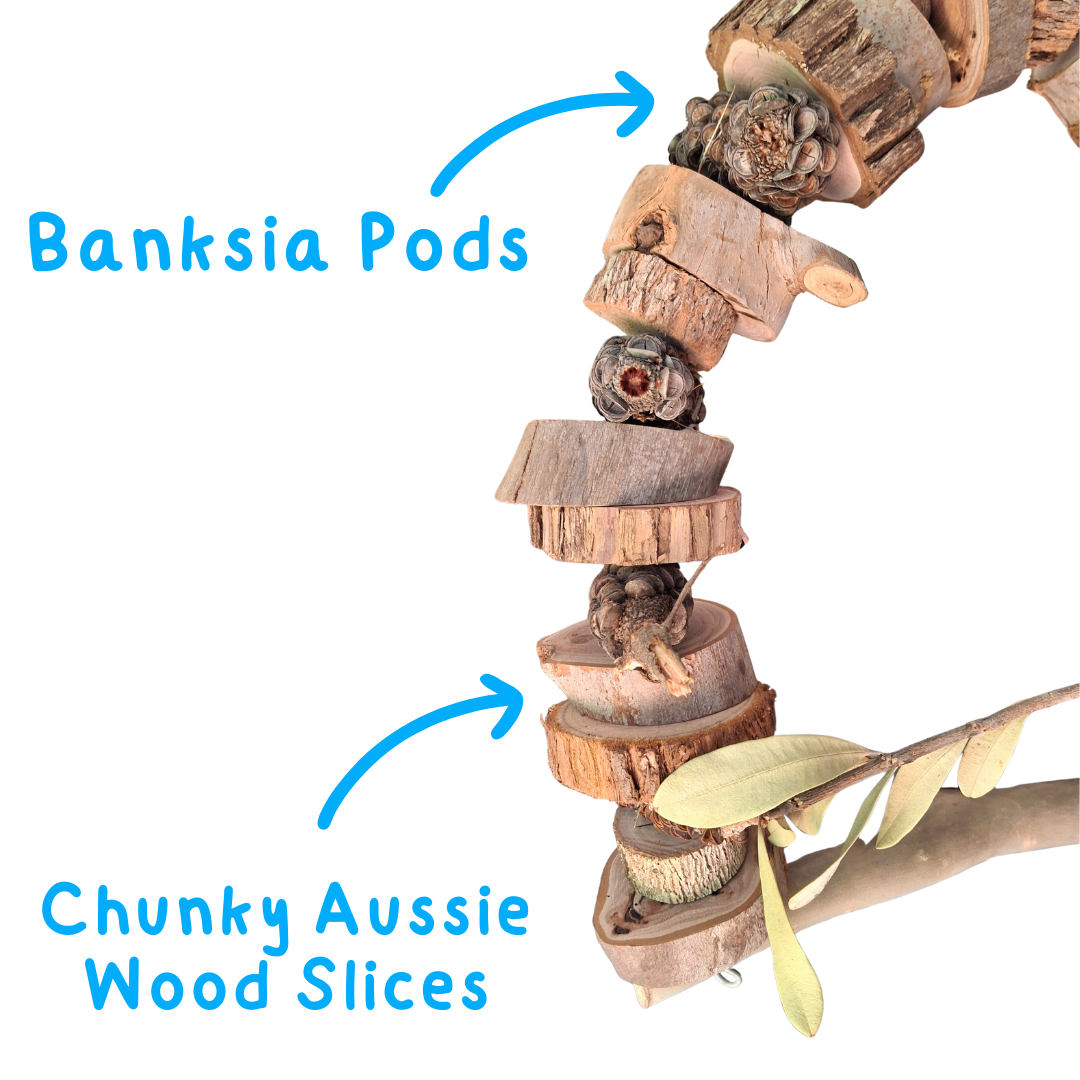 Birdnerd Aussie Natural Macaw Swing