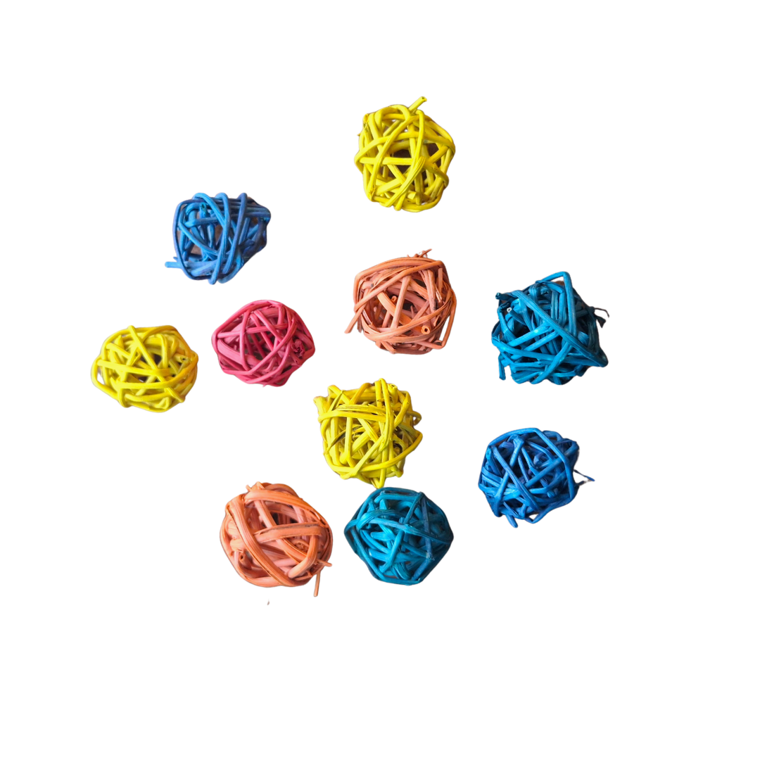 Rainbow Mini Wicker Balls 10pk